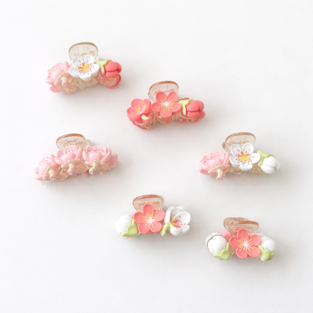 Ceramic Flower Hair Claw - Medium