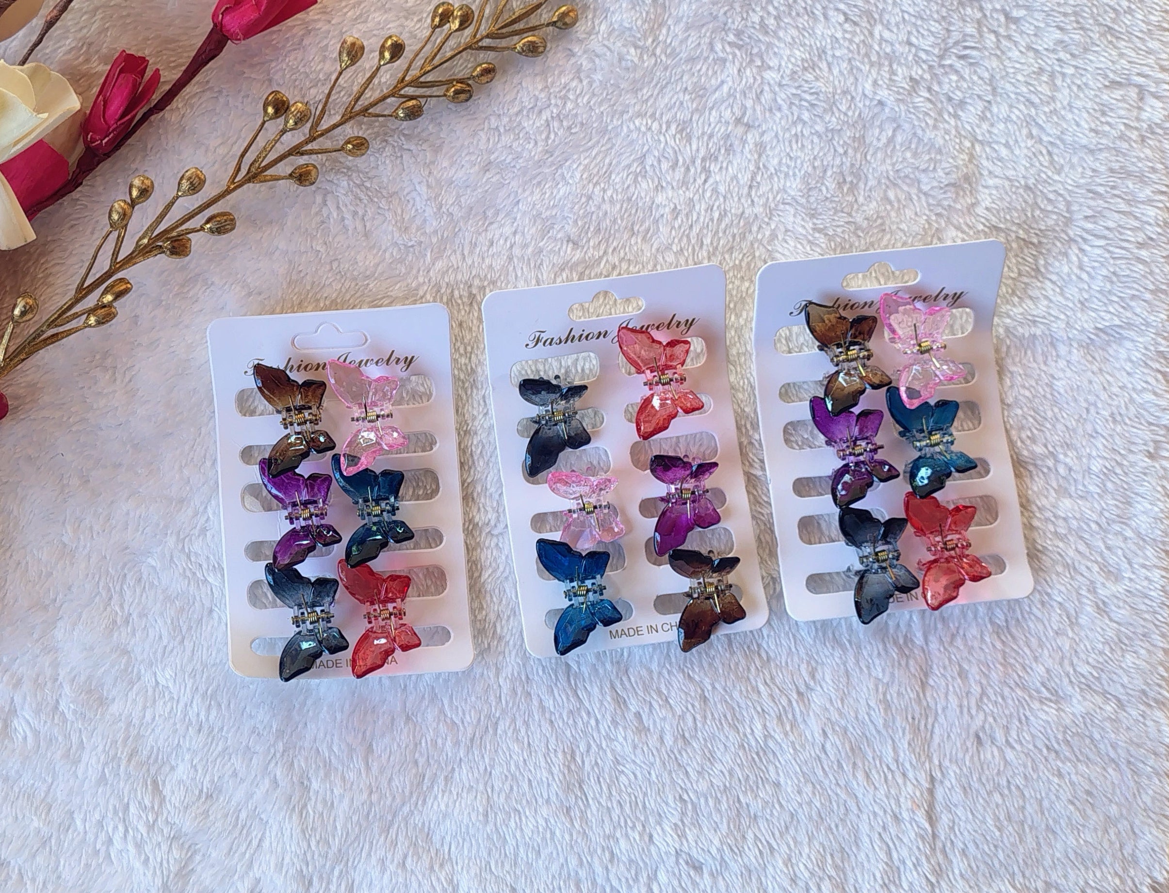 Hair claw small butterfly glassy Full Card