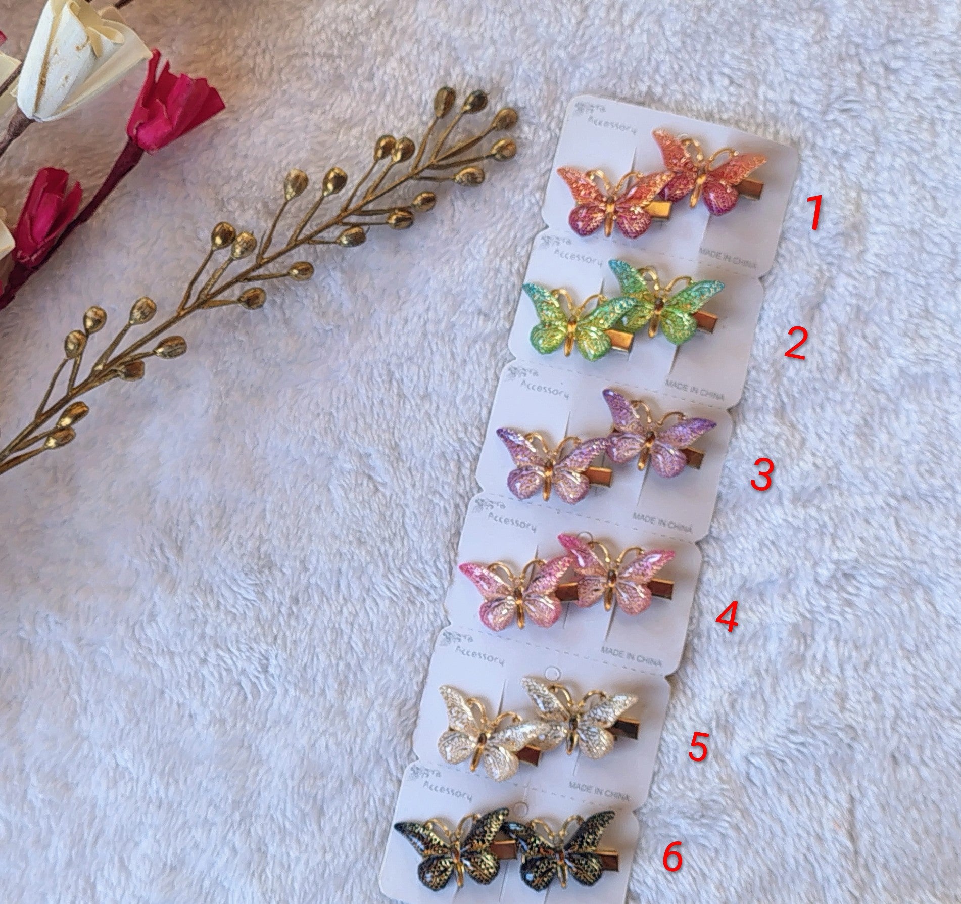 Glow Butterfly Clips