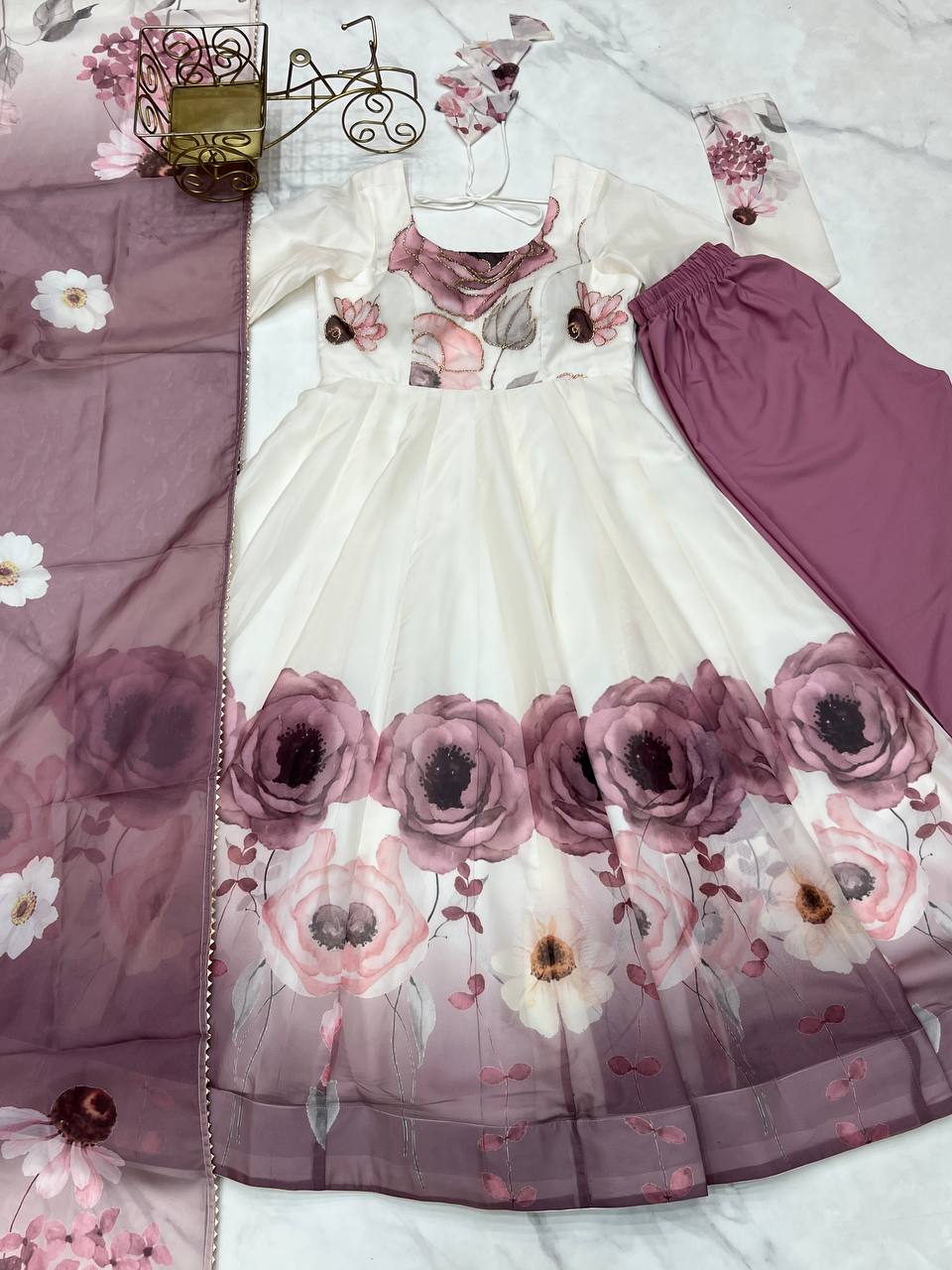 Royal Organza Silk Anarkali Set