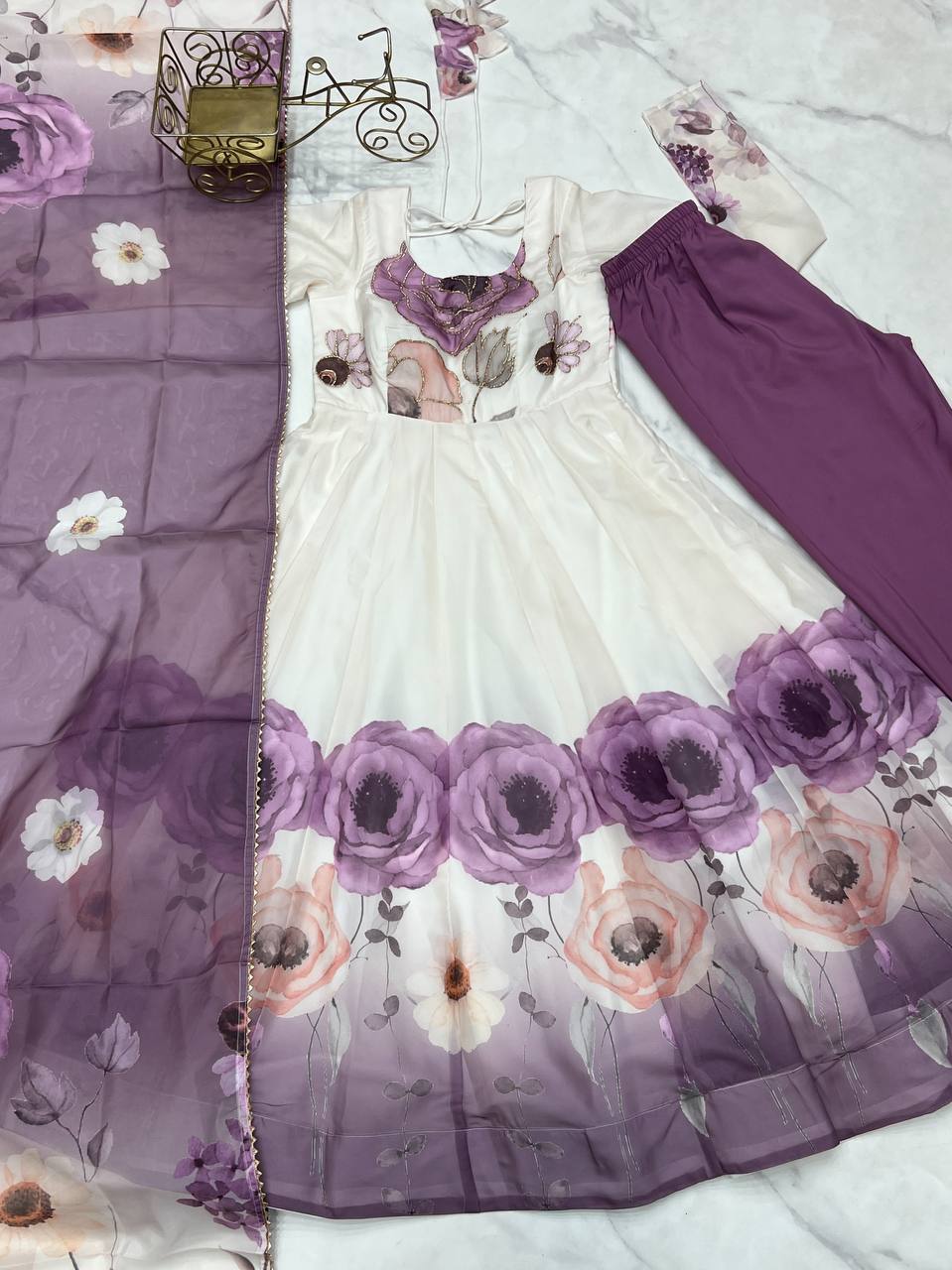 Royal Organza Silk Anarkali Set