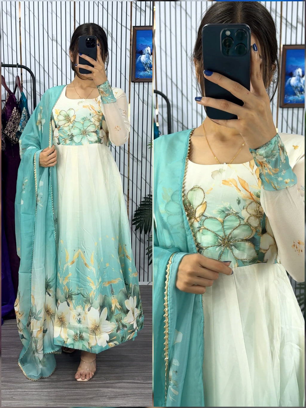 Royal Organza Silk Anarkali Set
