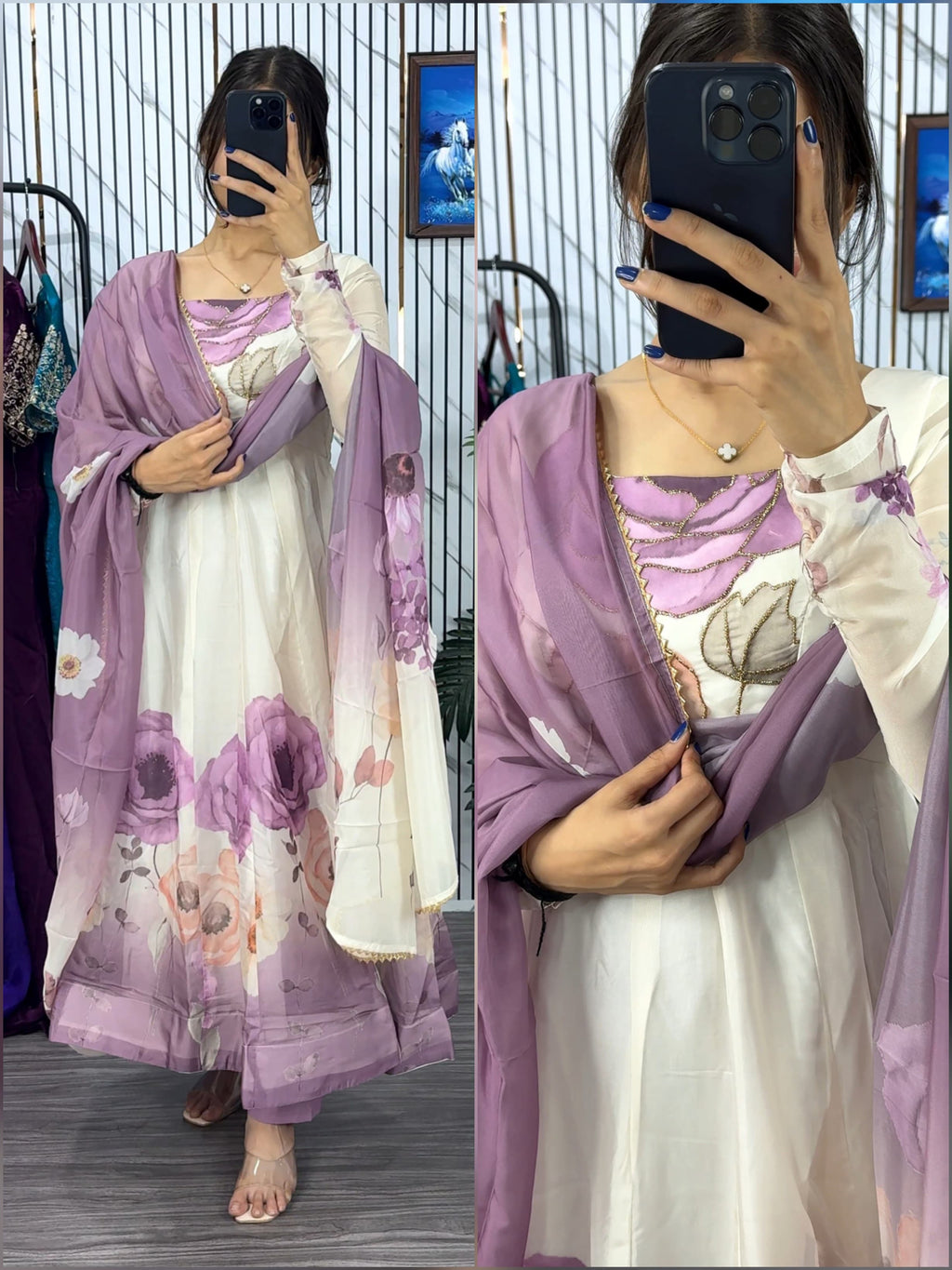 Royal Organza Silk Anarkali Set