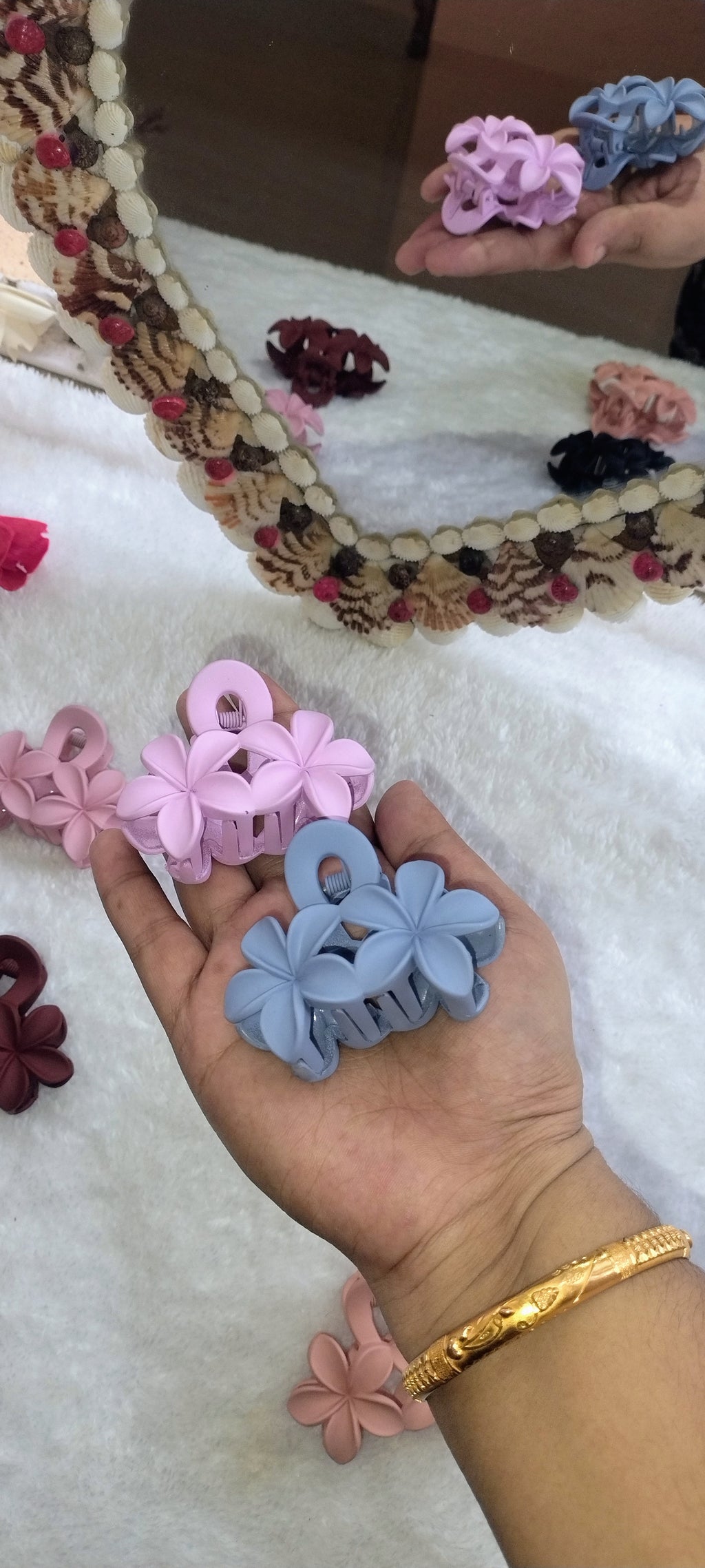 Heart Floral Hair Claw Clip
