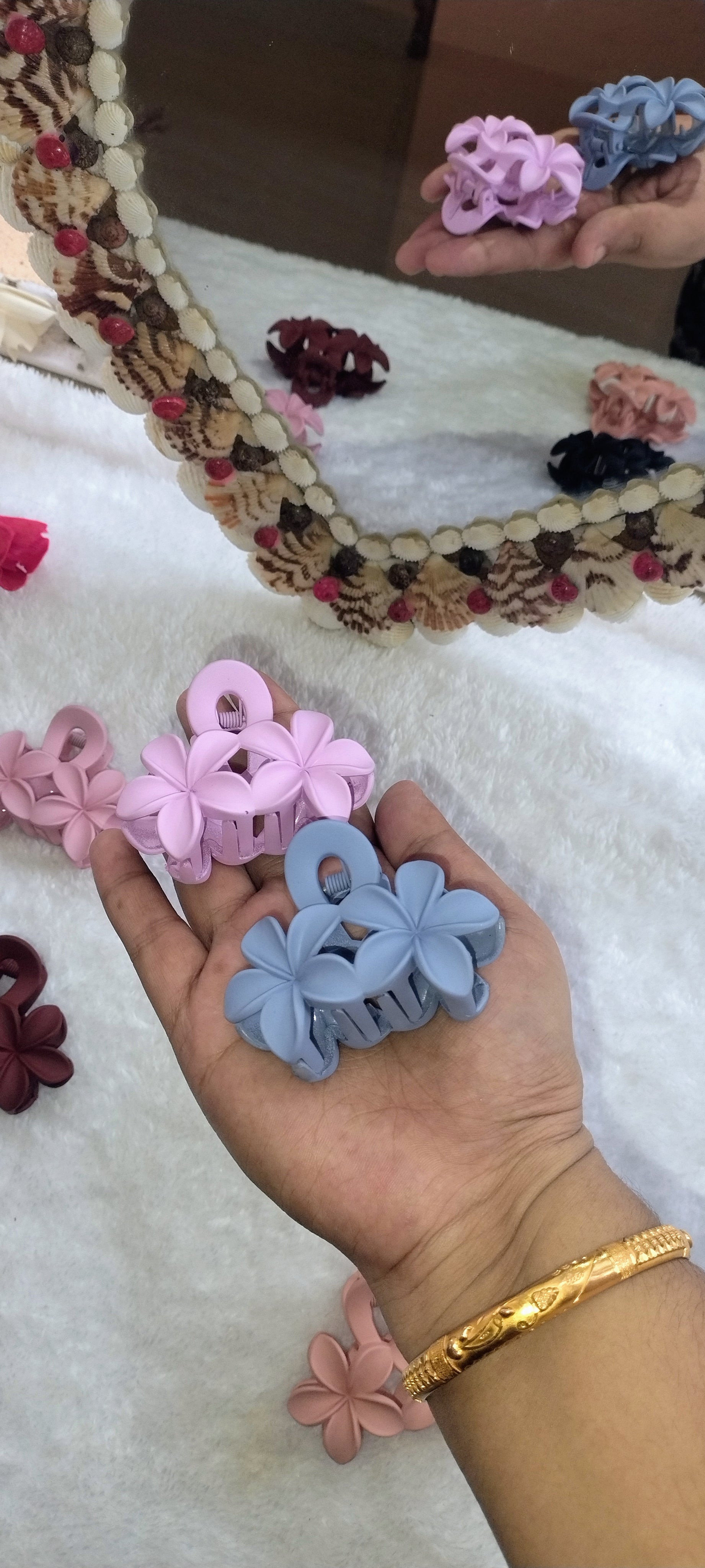 Heart Floral Hair Claw Clip