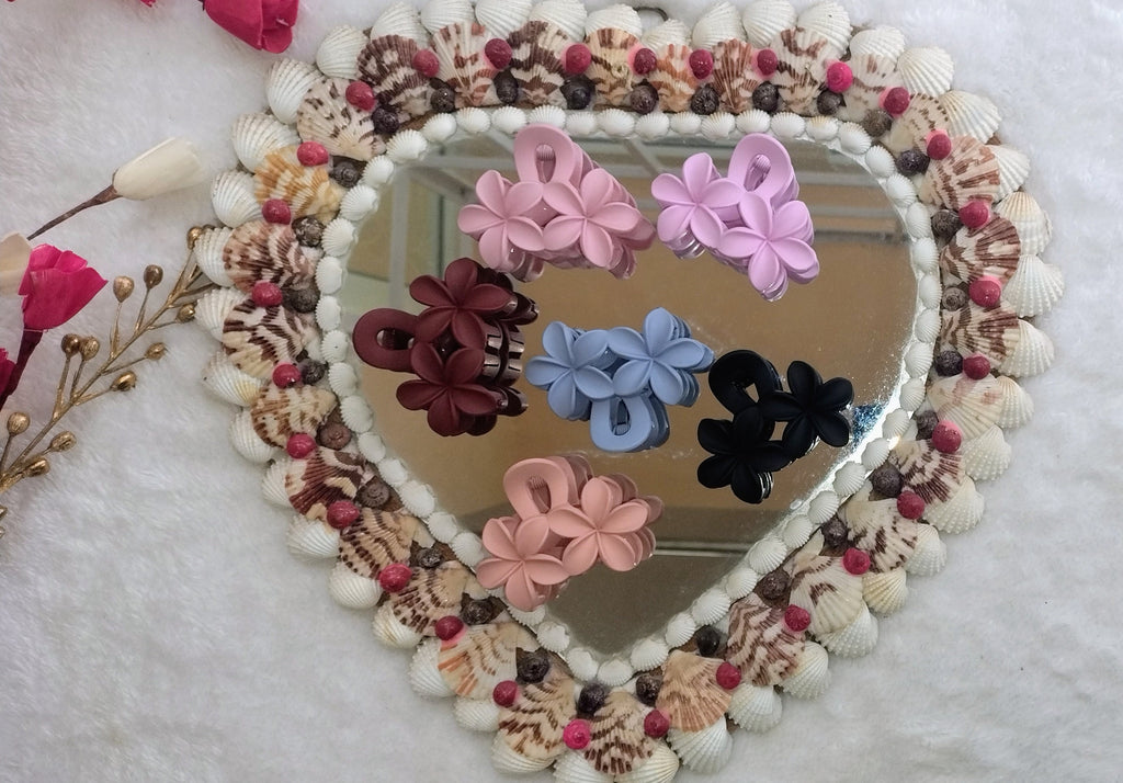 Heart Floral Hair Claw Clip