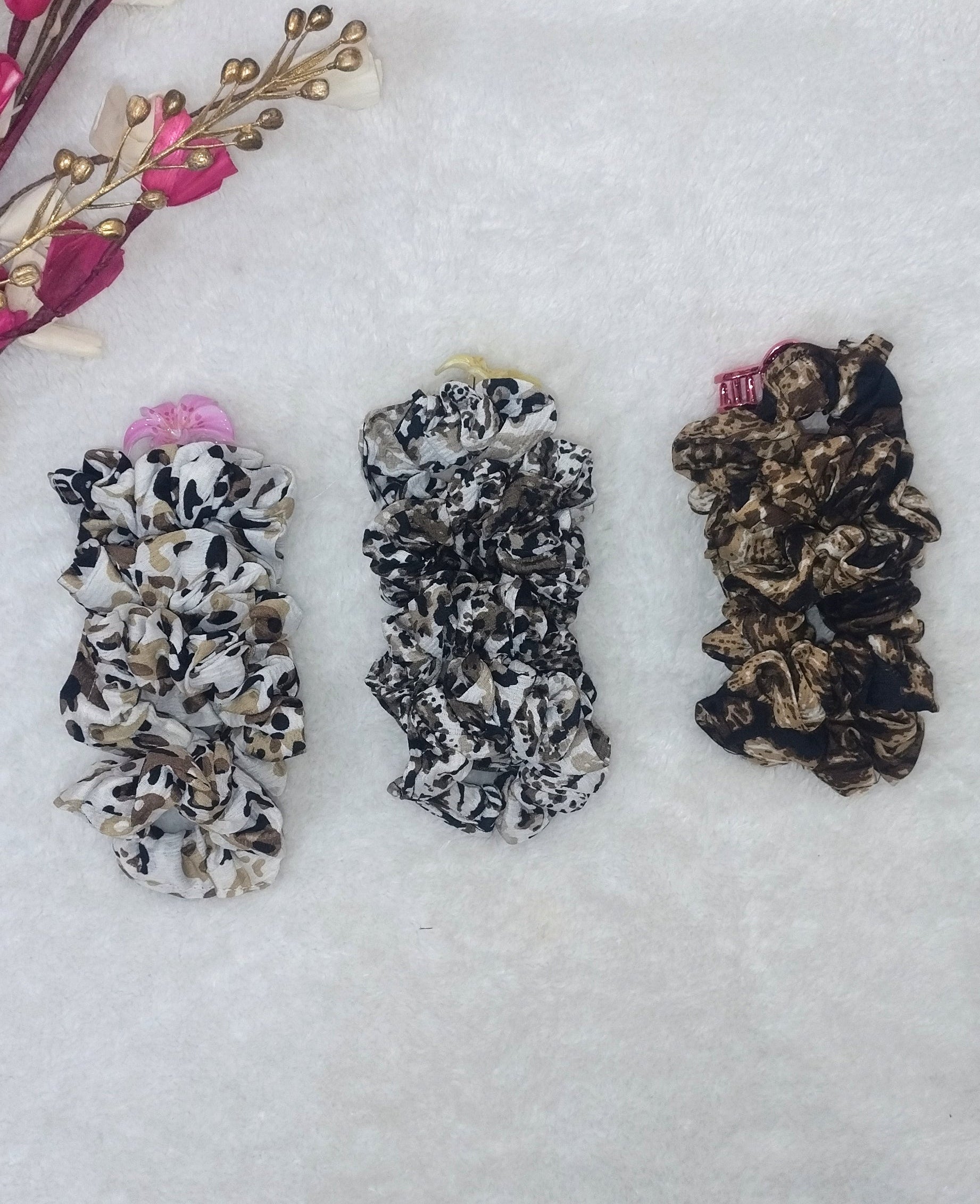 Animal Print Cotton Scrunchies