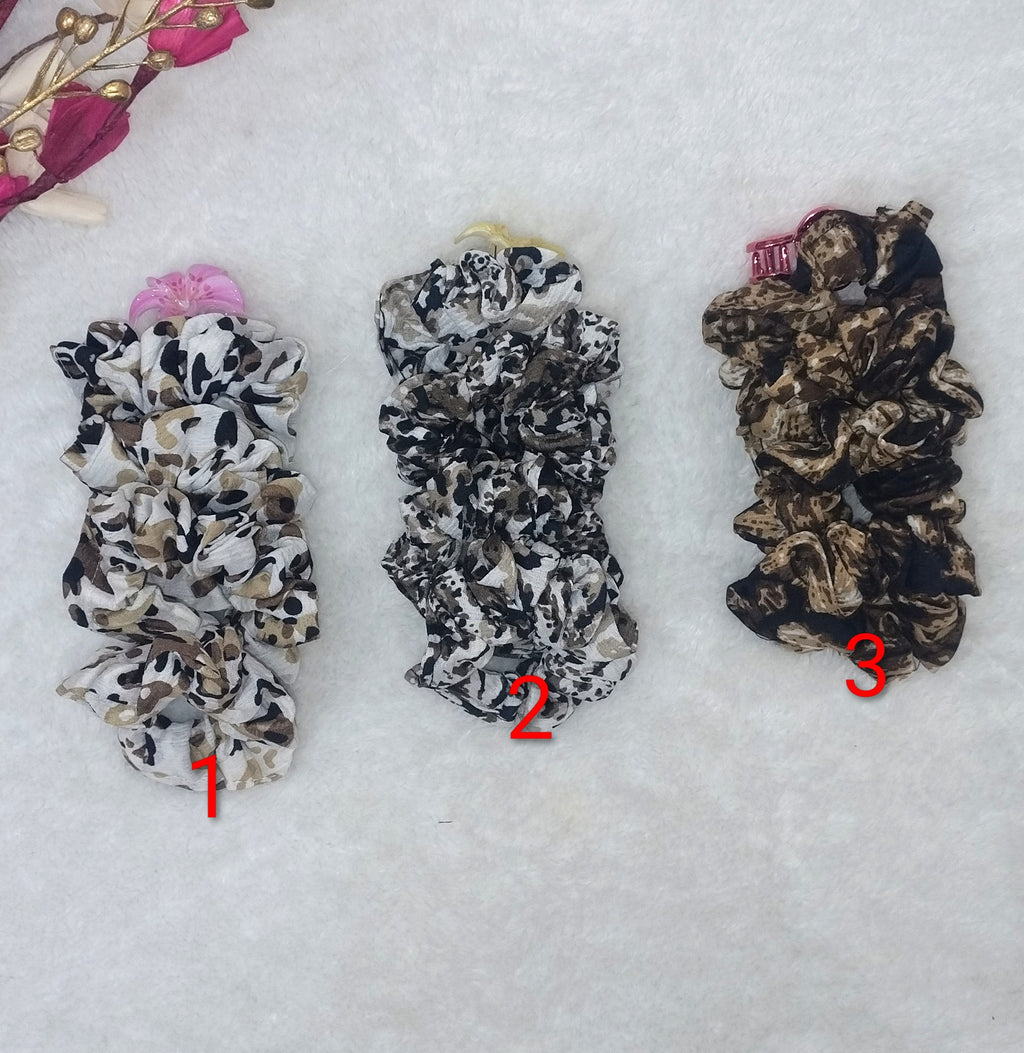 Animal Print Cotton Scrunchies