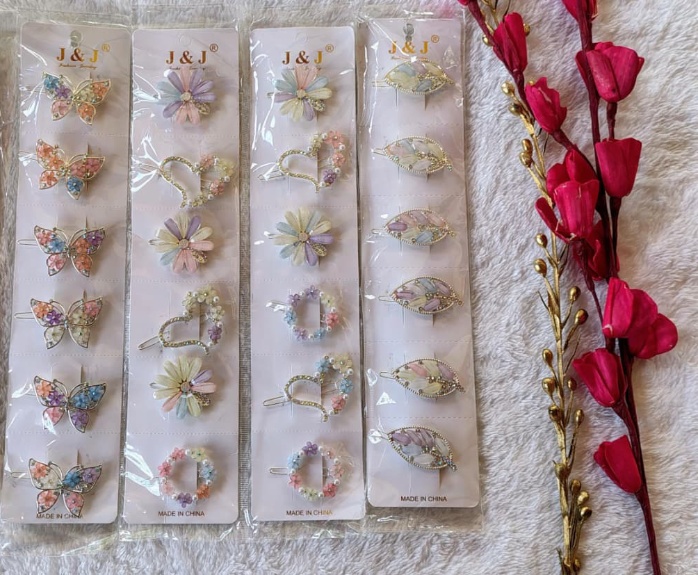 Korean Rhinestone different Shaped Shiny Hair Clips