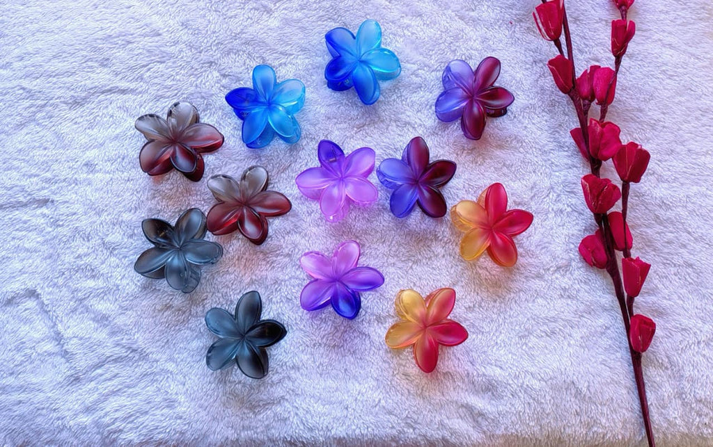 Double shaded Floral Hair Clutches