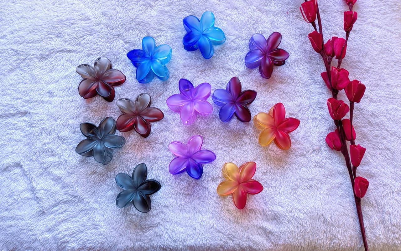Double shaded Floral Hair Clutches