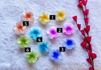 Hibiscus Claw Clips - White Compination