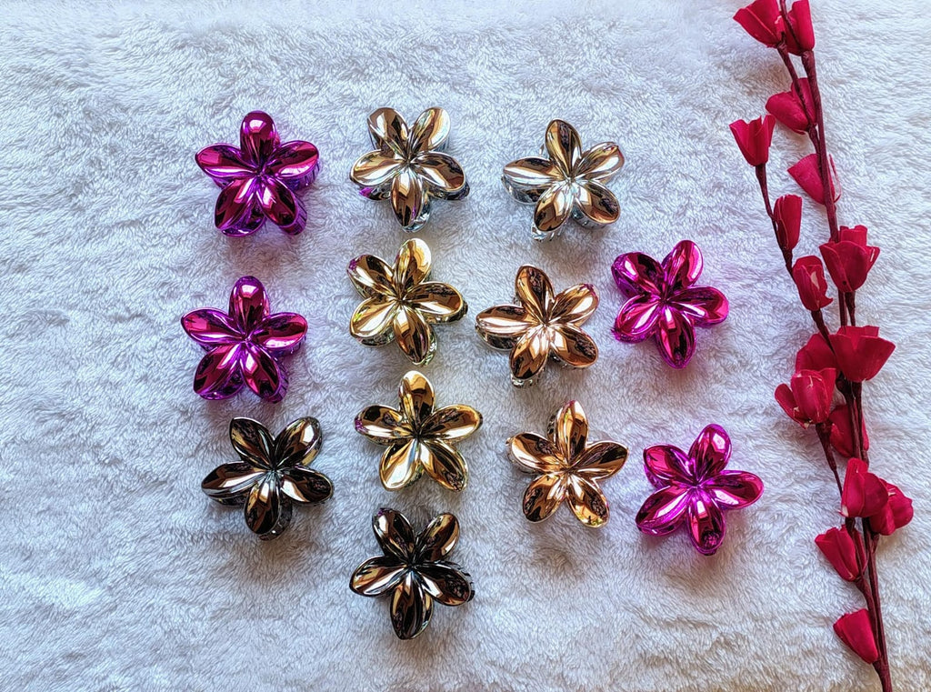 Metallic Flower hair clip