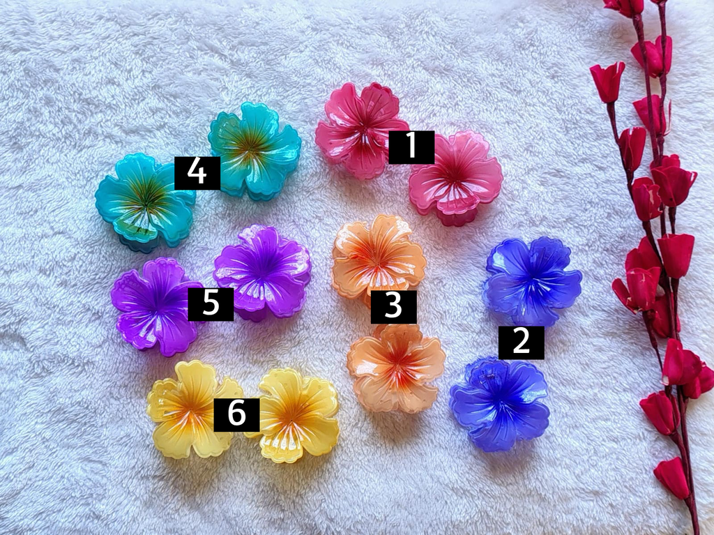 Hibiscus Claw Clips