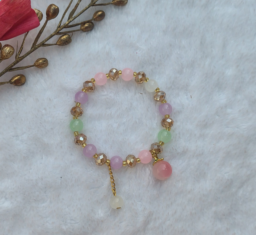 Pastel Beaded Charm Bracelet for Girls
