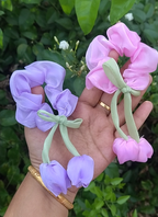Floral Organza Scrunchies with Tulip Charm
