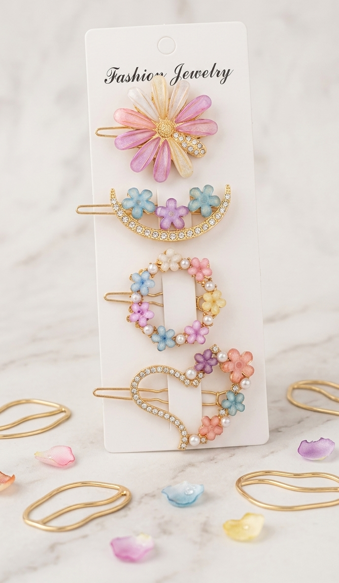 Floral Dreams Gold Hair Pin Set