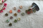 Floral Mini Hair Claw Clips – Gold Finish Flower Design