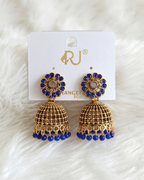 Floral Stud Antique Gold Jhumka Earrings