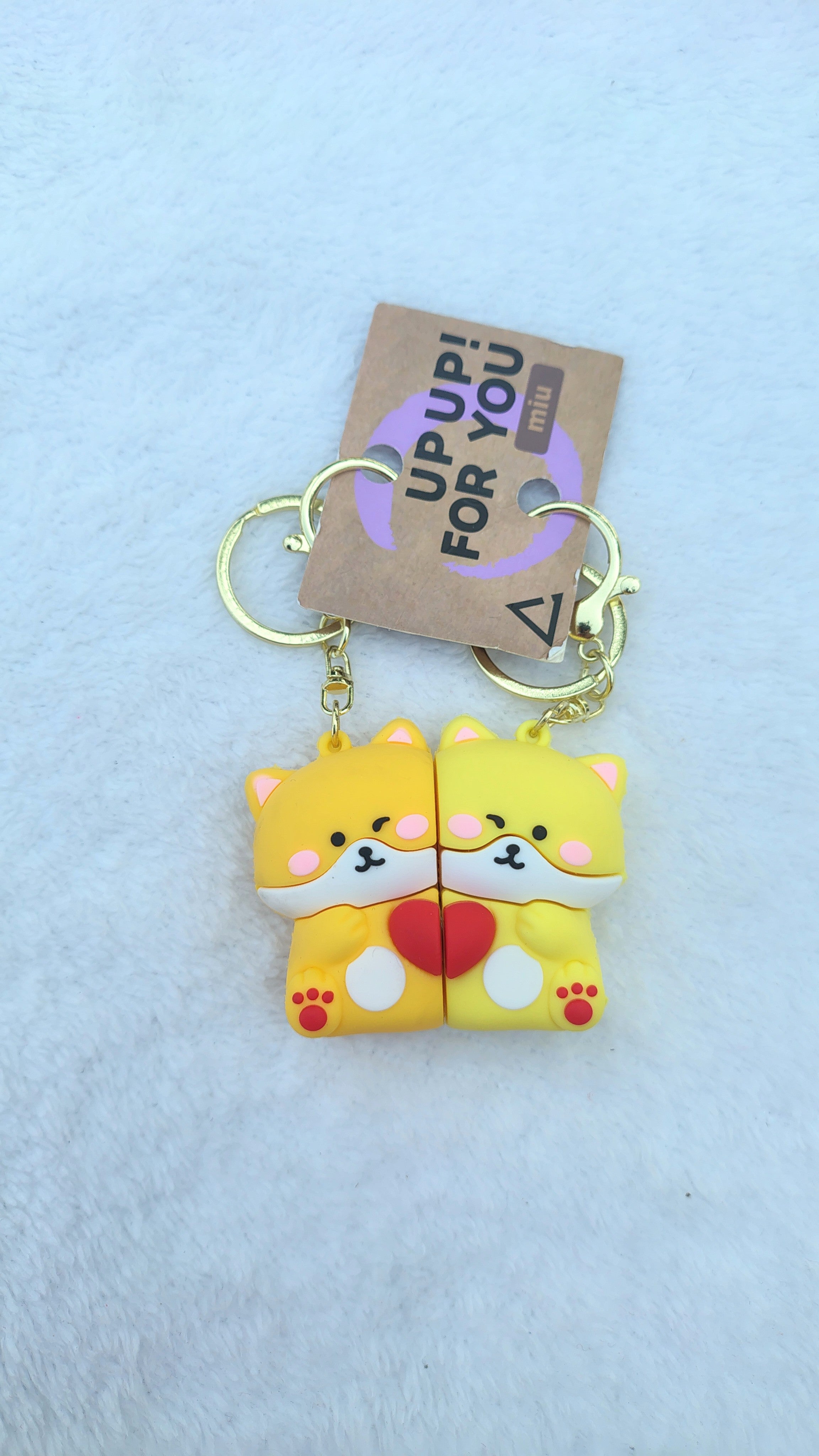 Cute Puppy Couple Keychain 💛