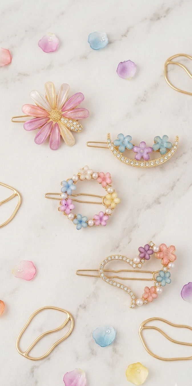 Floral Dreams Gold Hair Pin Set