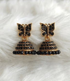 Butterfly Jhumka Earrings for Women | Traditional Oxidized Gold Finish