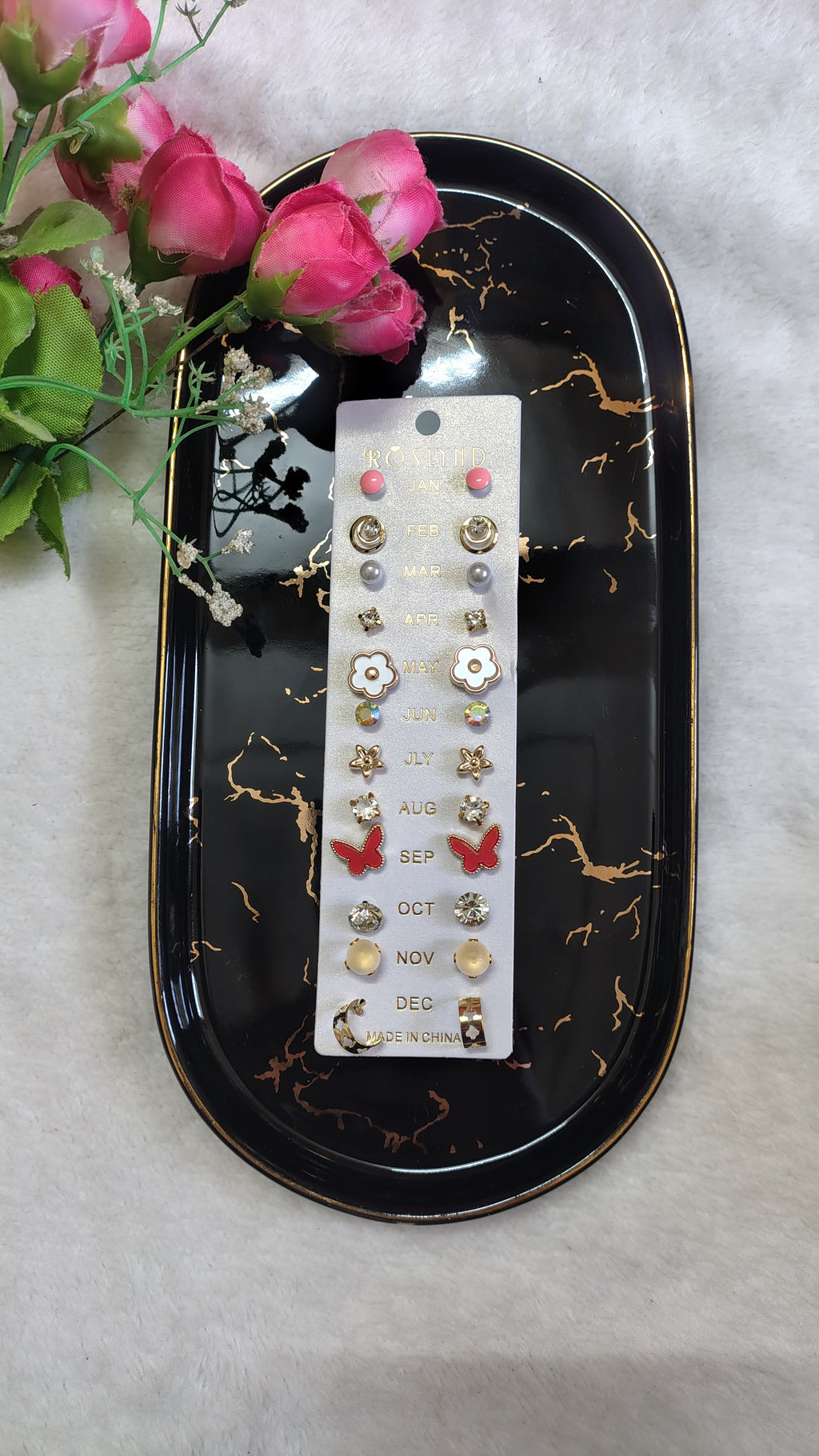 12 Pairs Cute Stud Earrings Set