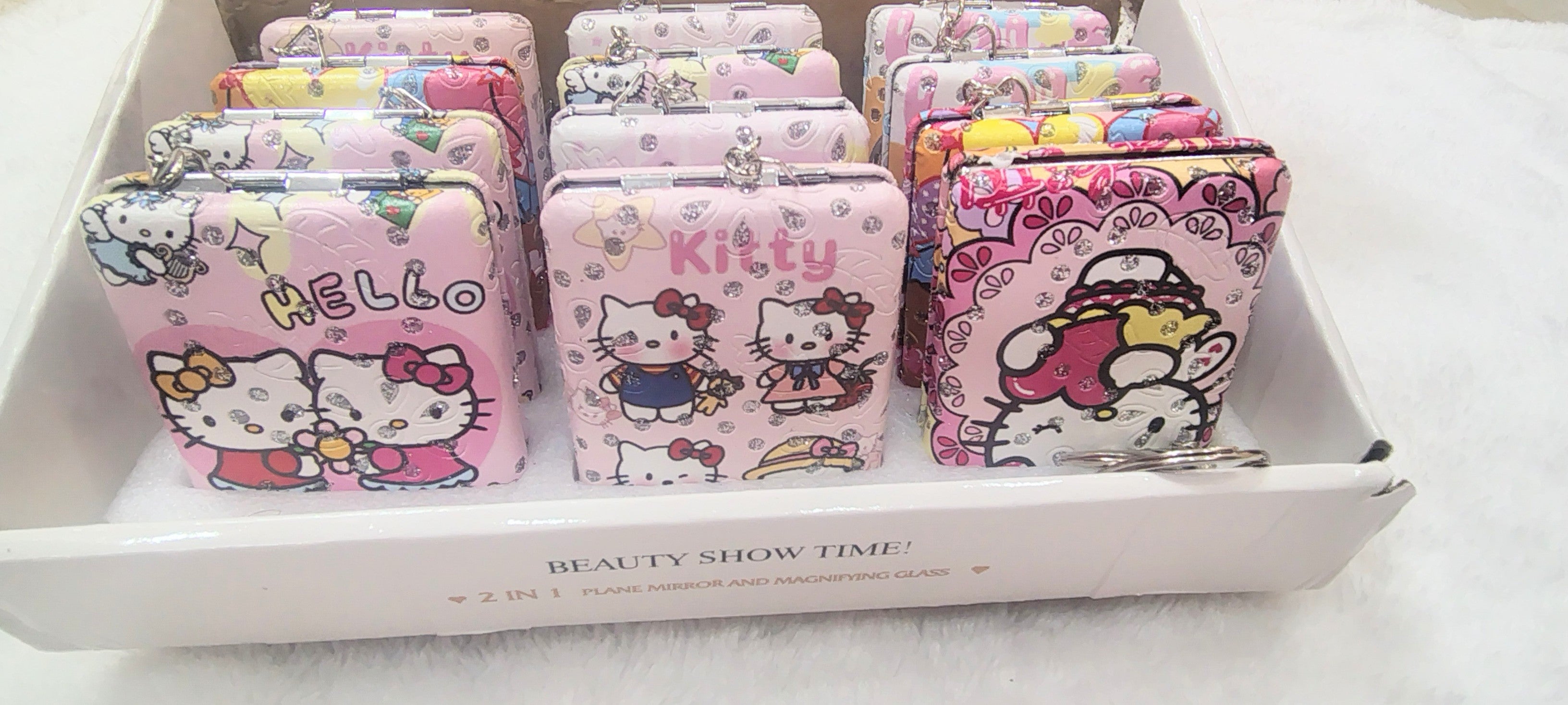 Cute Pocket Mirror with Keychain