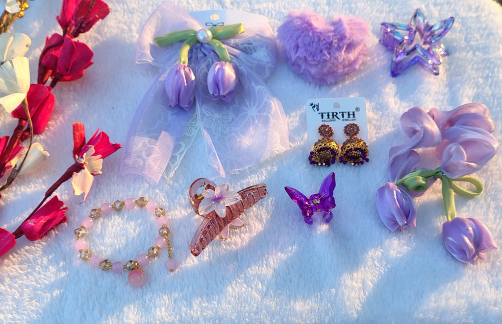The Violet Bloom: Curated Jewelry & Hair Accessory Set