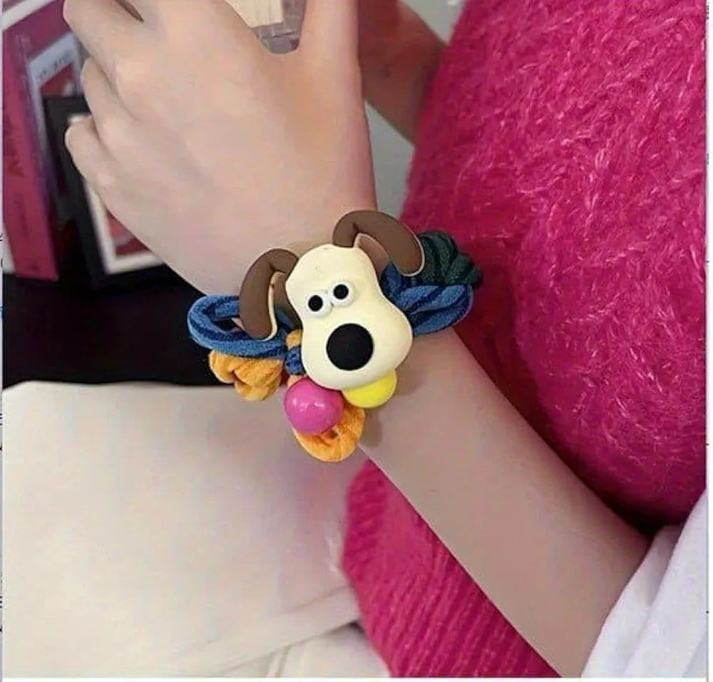 Cute Cartoon Hair Rubber Bands, Lovely Hair Ties for Girls, Colorful Elastic Hair Ties with Cute Cartoon Decoration