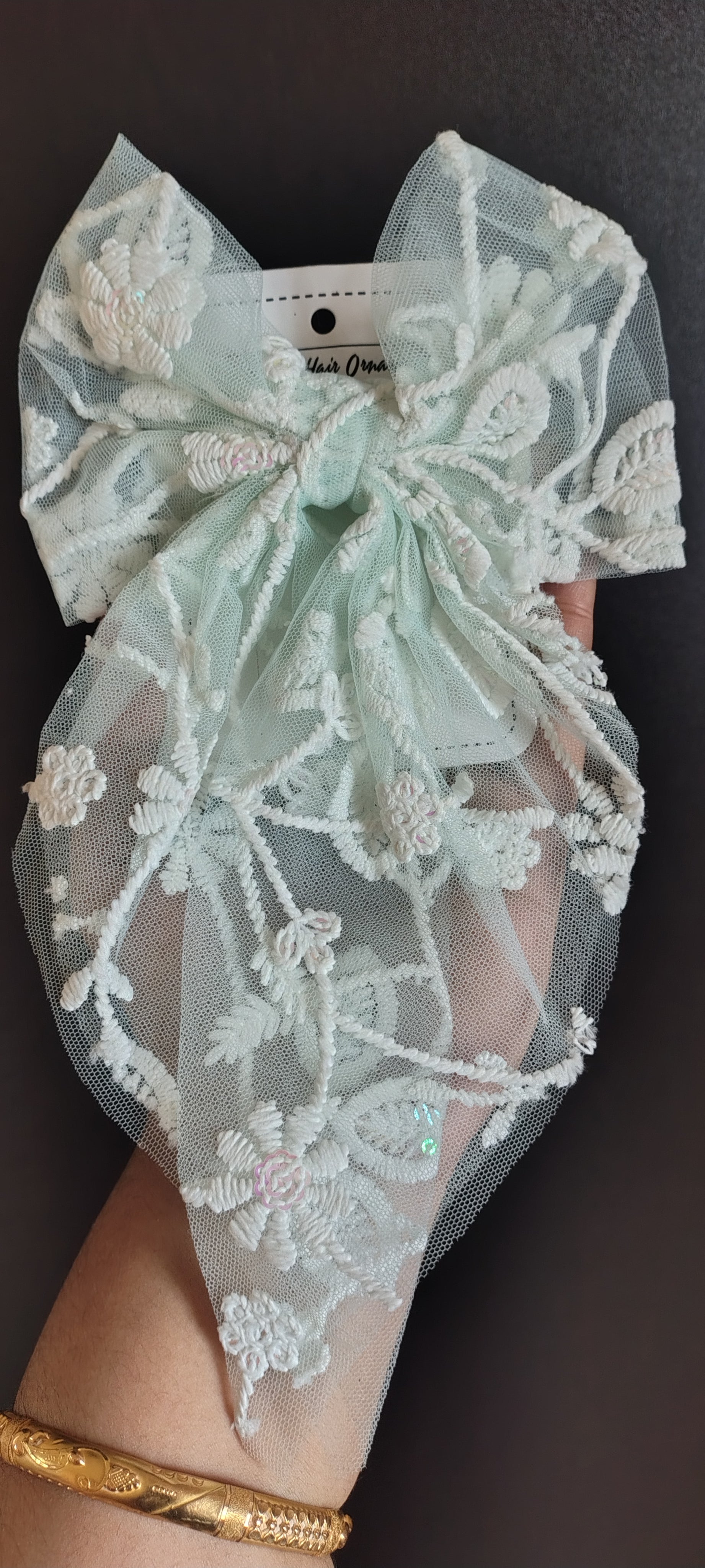 Elegant Floral Lace Hair Bow for Women & Girls