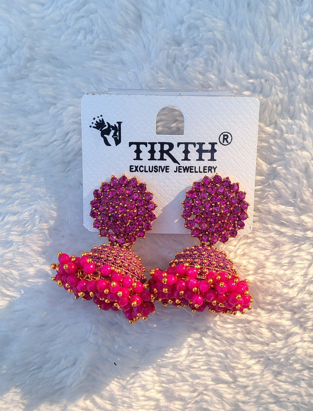 Traditional Stone Jimikki Earrings – Multi Color | Ethnic Temple Jhumka