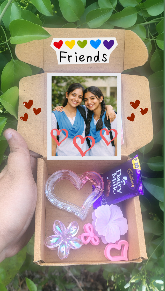 Best Friend Farewell Gift Box with Photo & Chocolate