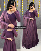Embroidered Anarkali Set with Dupatta
