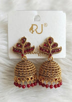 Antique  Stone Jhumka Earrings | Traditional Ethnic Jewellery for Women
