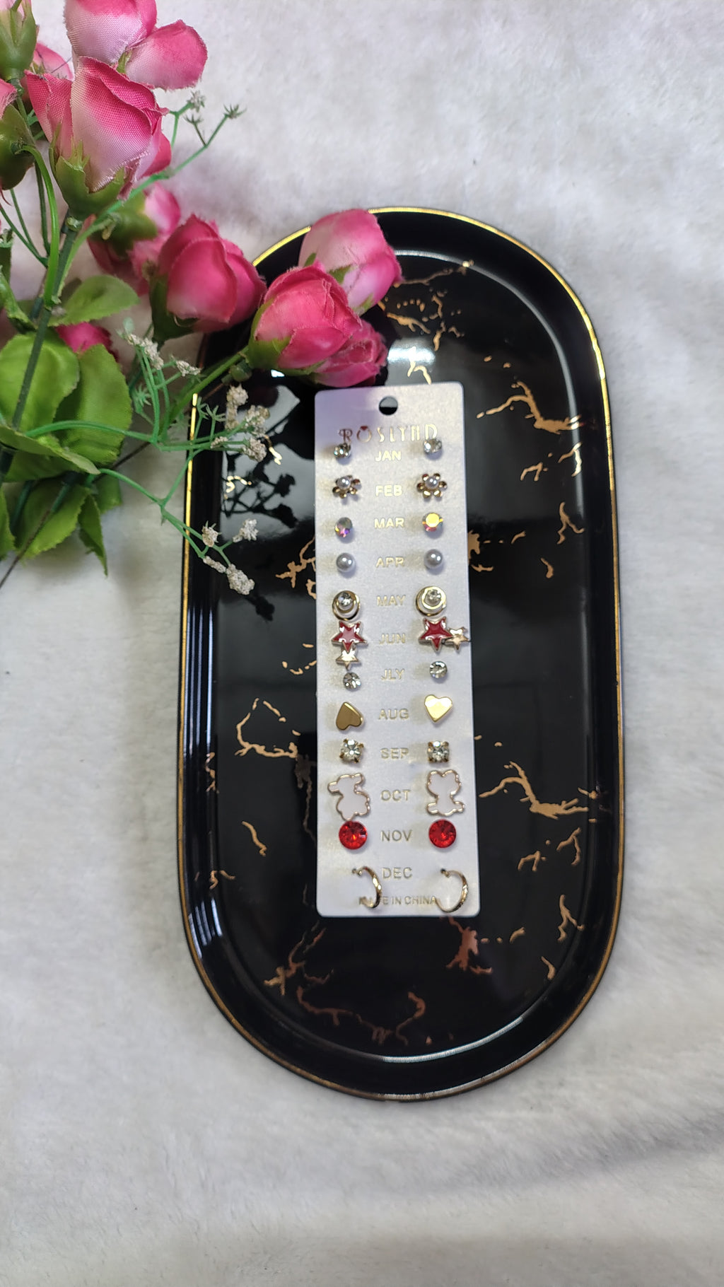 12 Pairs Cute Stud Earrings Set