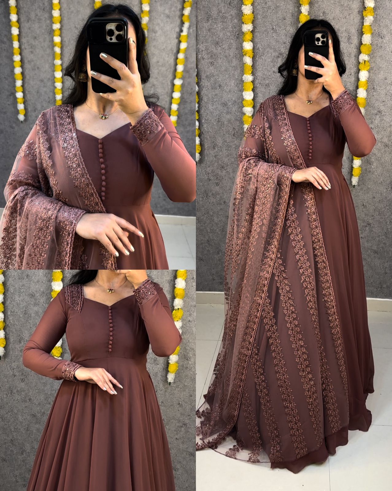 Embroidered Anarkali Set with Dupatta