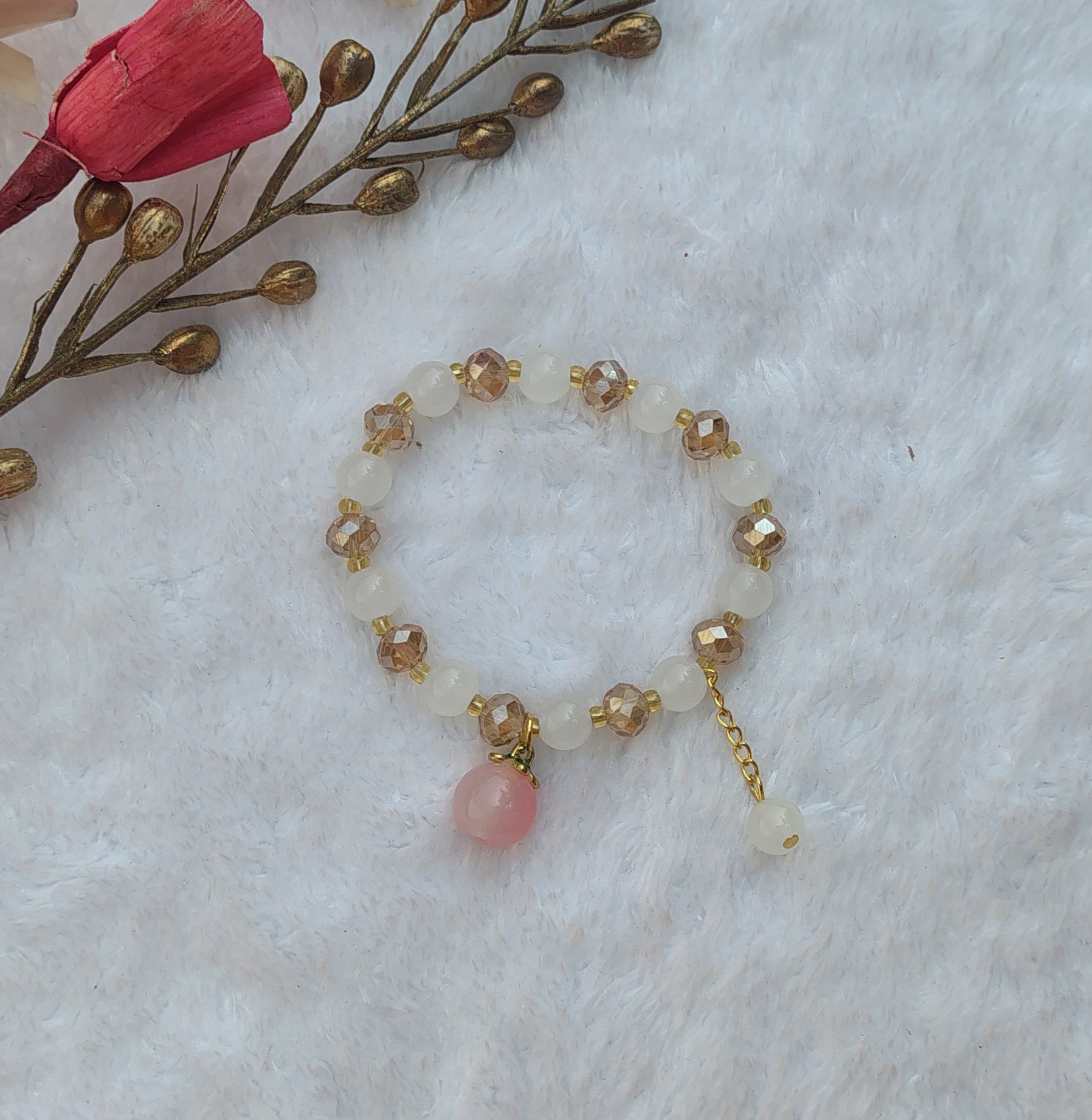 Pastel Beaded Charm Bracelet for Girls