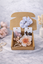Cute hair accessories hamper with scrunchies and clips