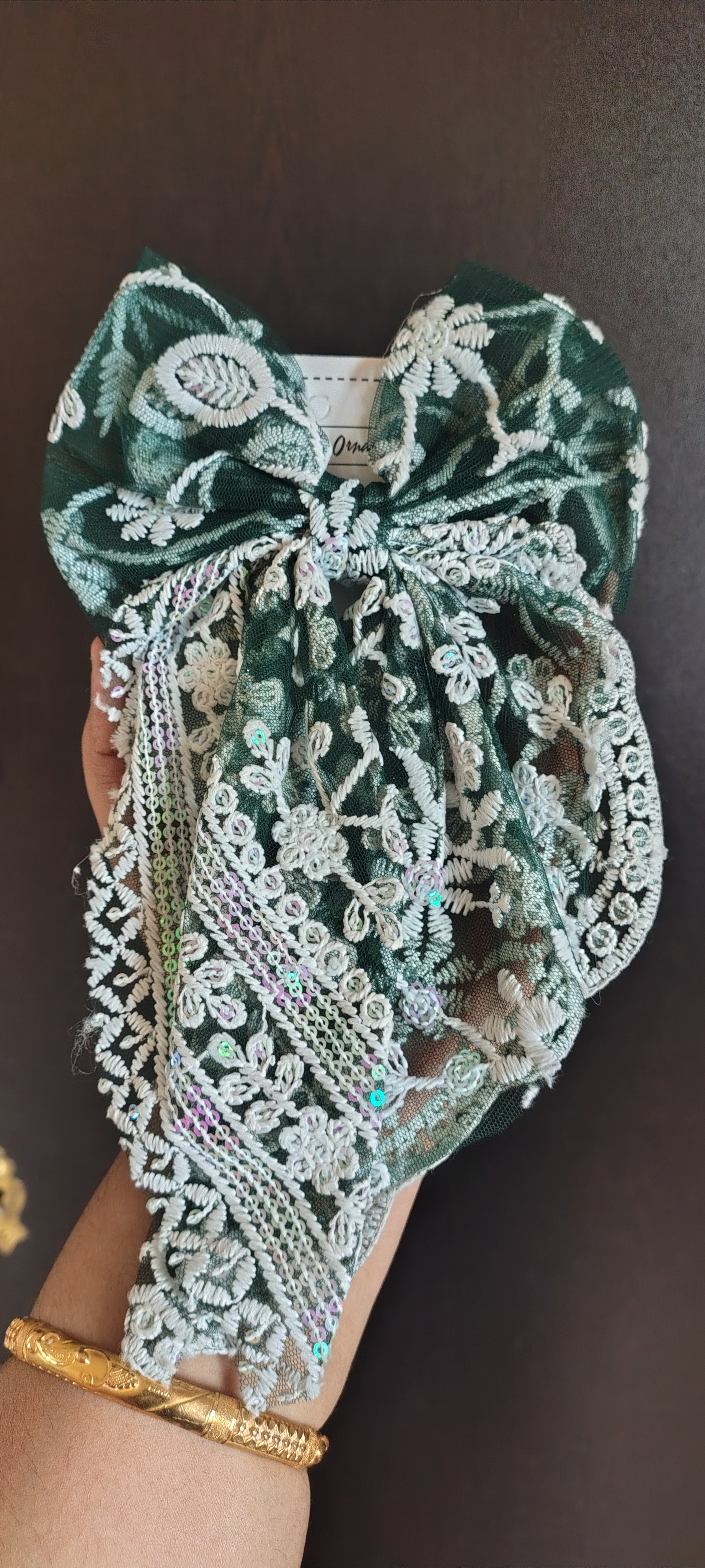 Elegant Floral Lace Hair Bow for Women & Girls