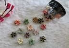 Floral Mini Hair Claw Clips – Gold Finish Flower Design