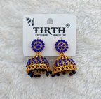 Traditional Stone Jhumka Earrings – Antique Gold Finish