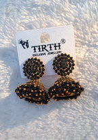 Traditional Stone Jimikki Earrings – Multi Color | Ethnic Temple Jhumka
