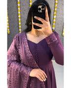 Embroidered Anarkali Set with Dupatta