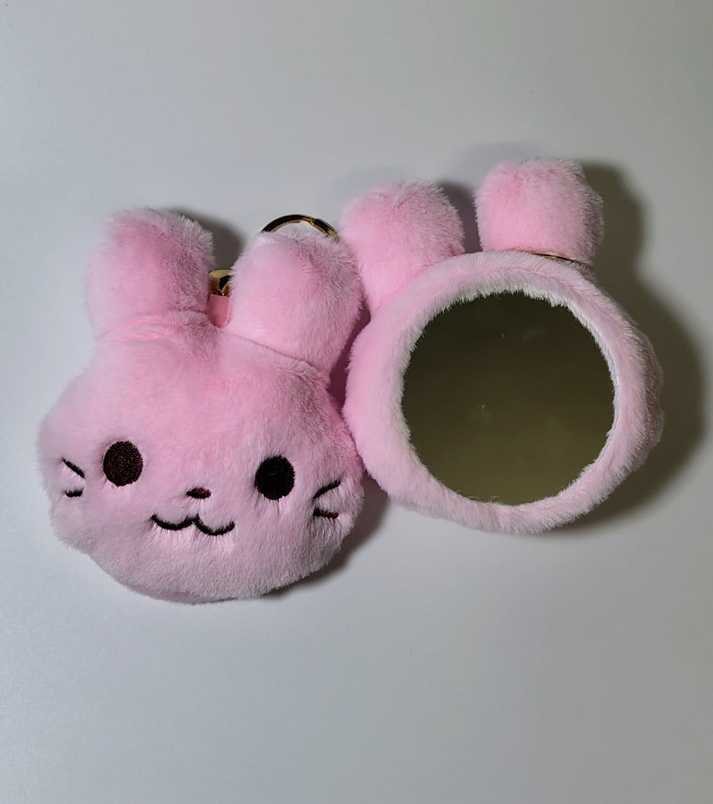 Cute Bunny Plush Mirror Keychain
