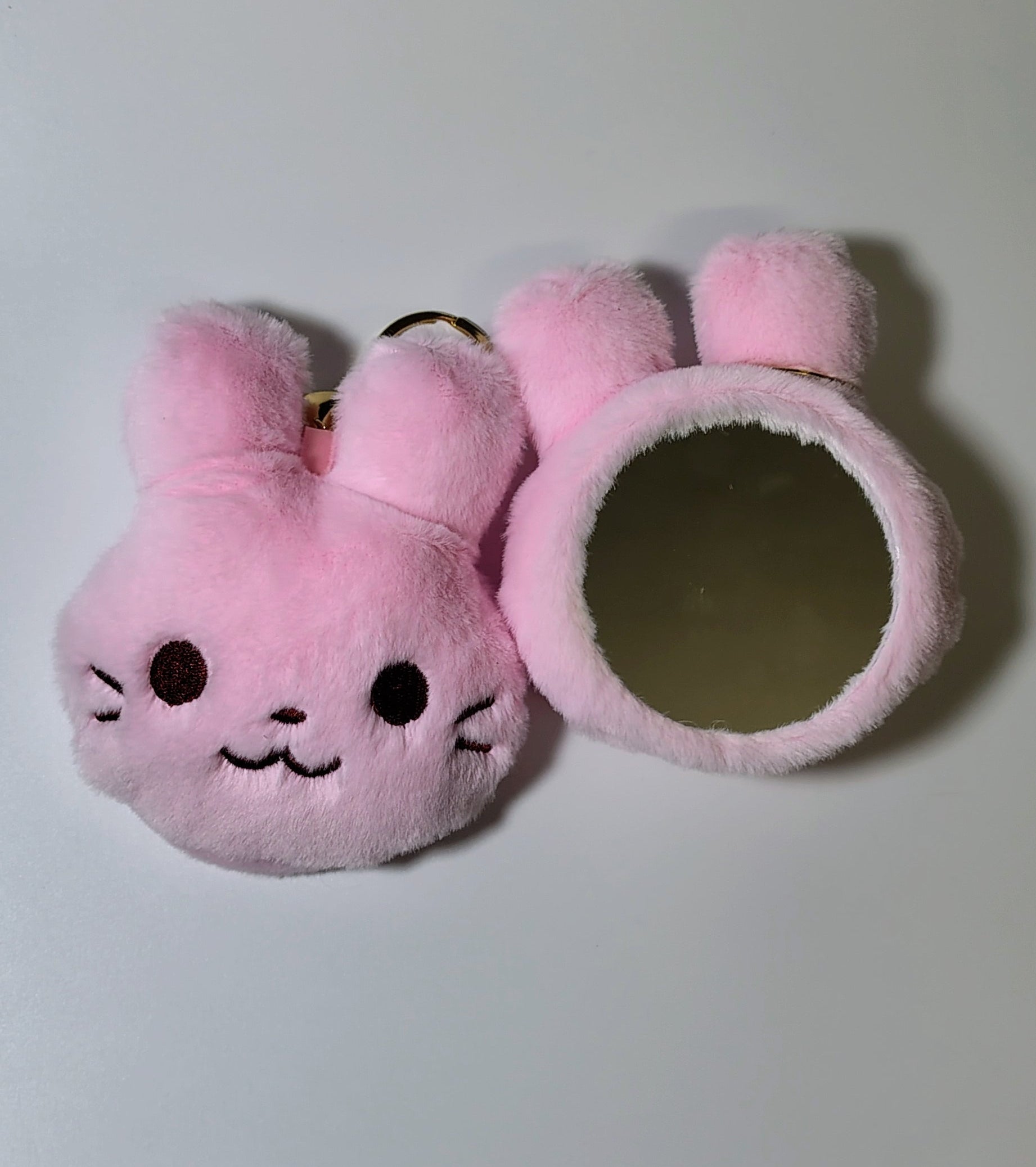 Cute Bunny Plush Mirror Keychain