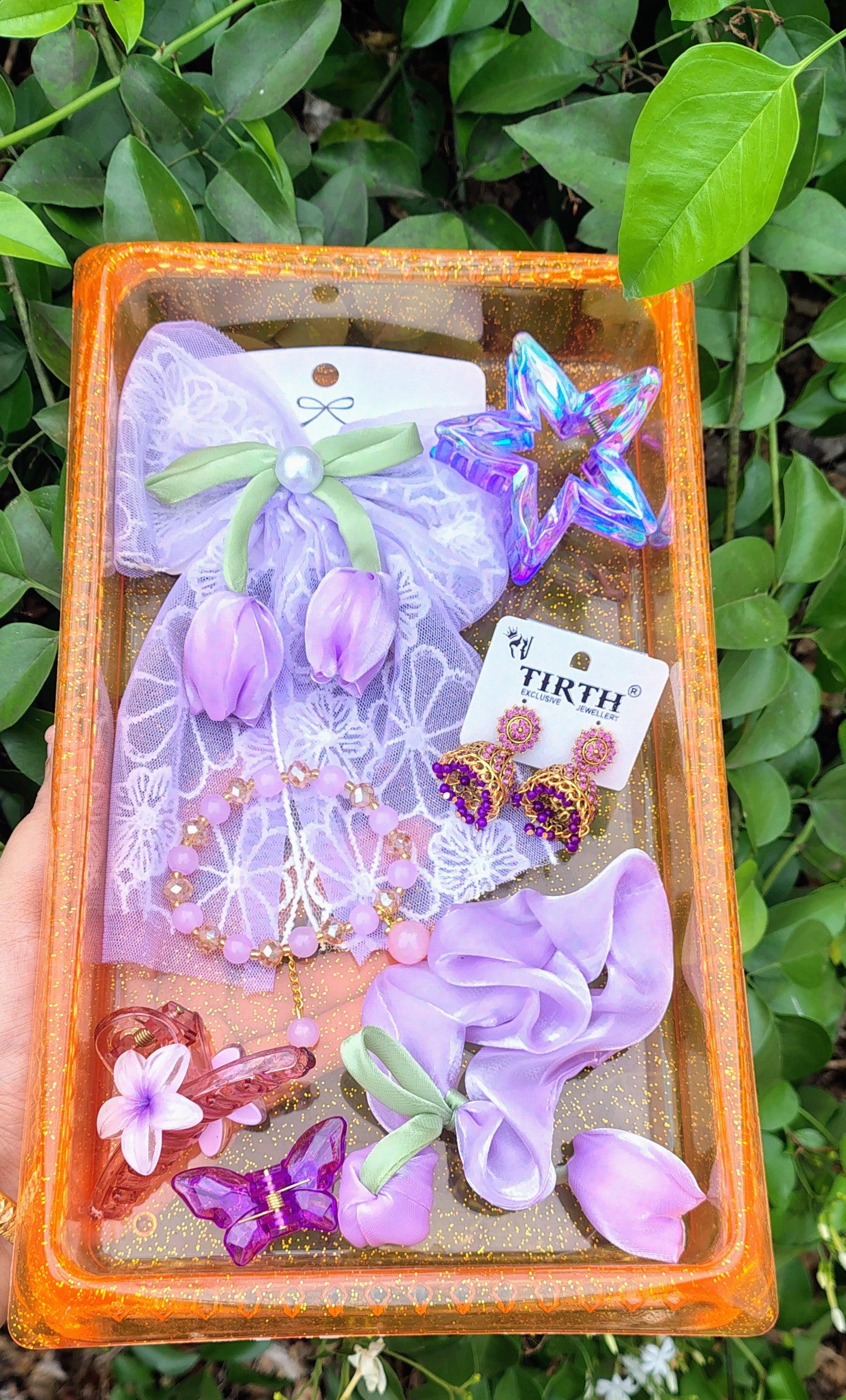 The Violet Bloom: Curated Jewelry & Hair Accessory Set