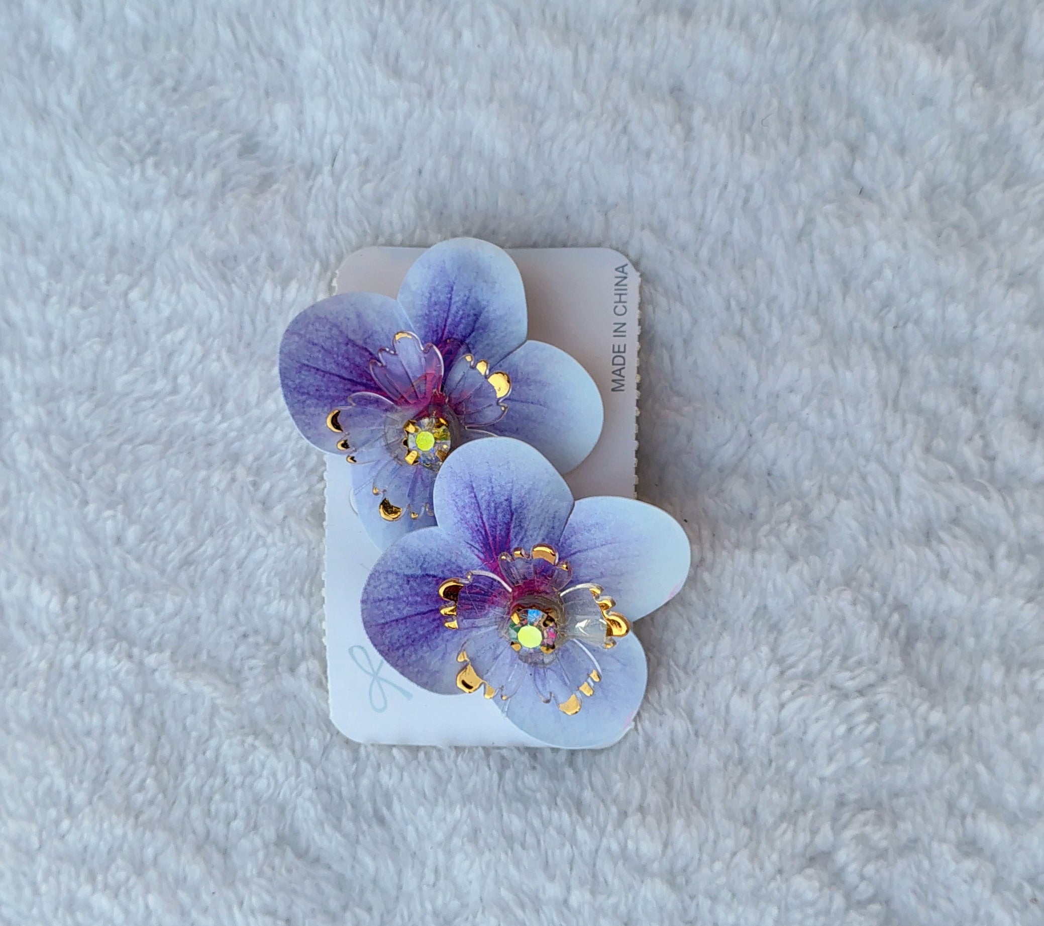 Aurora Floral Hair Clips with Crystal Centers – Set of 2