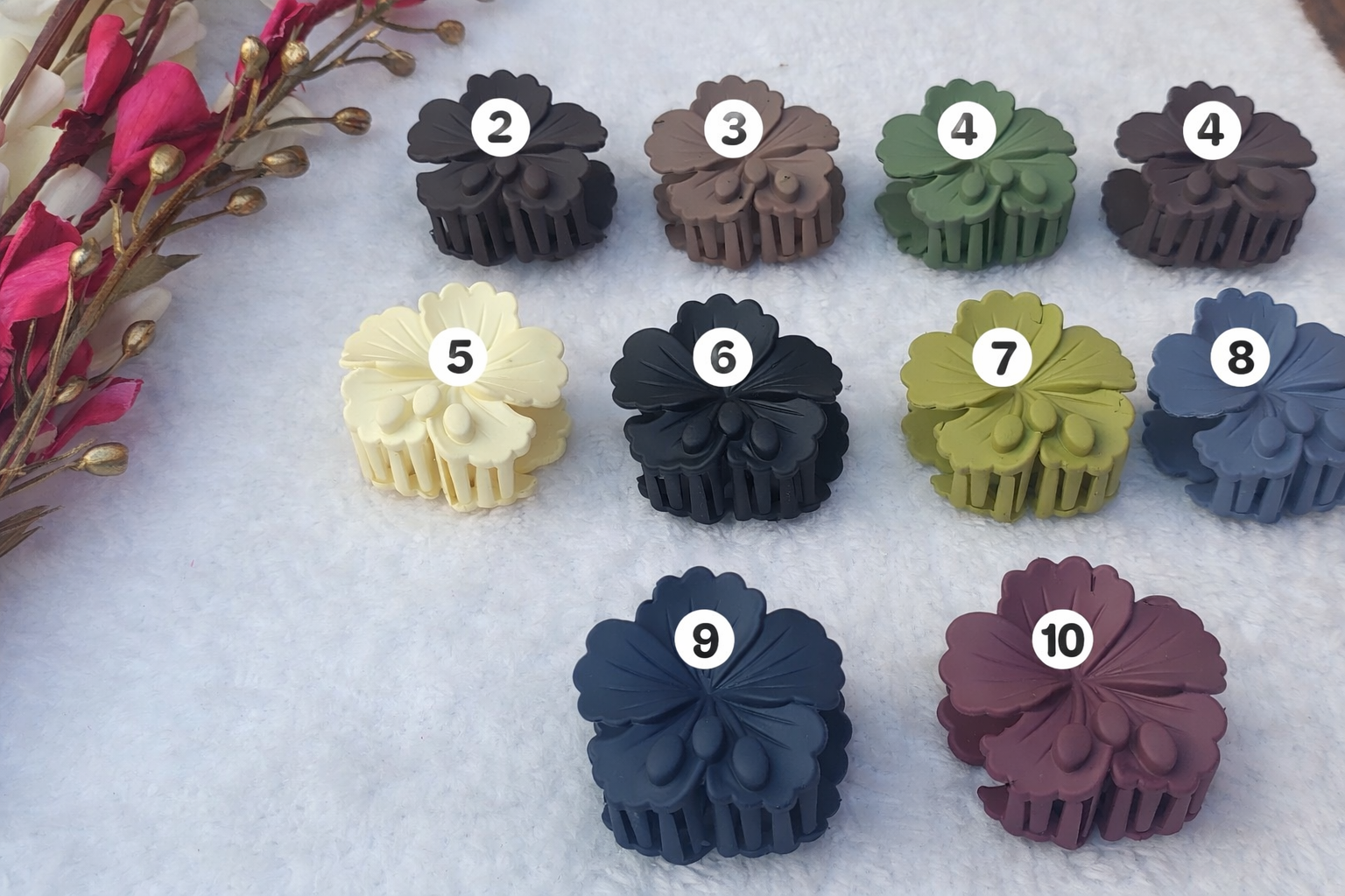 Matte Flower Hair Claw Clip | Trendy Floral Hair Accessories for Women & Girls