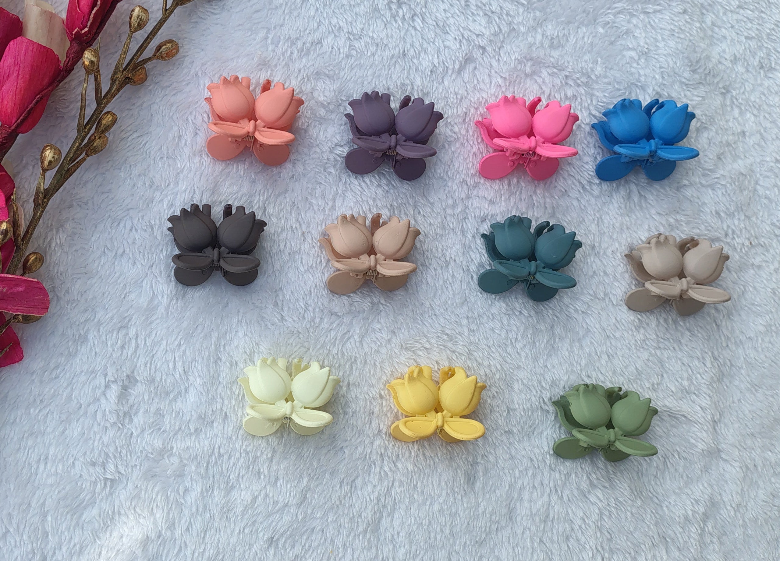 Matte Floral Hair Claw Clip for Women & Girls